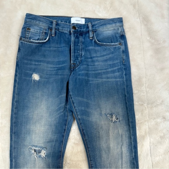 ODAVIA & Sons Distressed Straight Taper Blue Jeans Men’s Size 30 New $290 - Picture 3 of 14